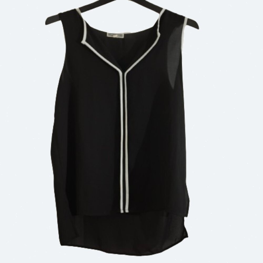 Sirens USA-Made black Sleeveless Sheer Blouse Size S